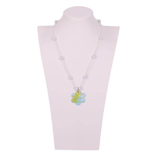 Beaded Flower Pendant  Necklace by Chantale H.