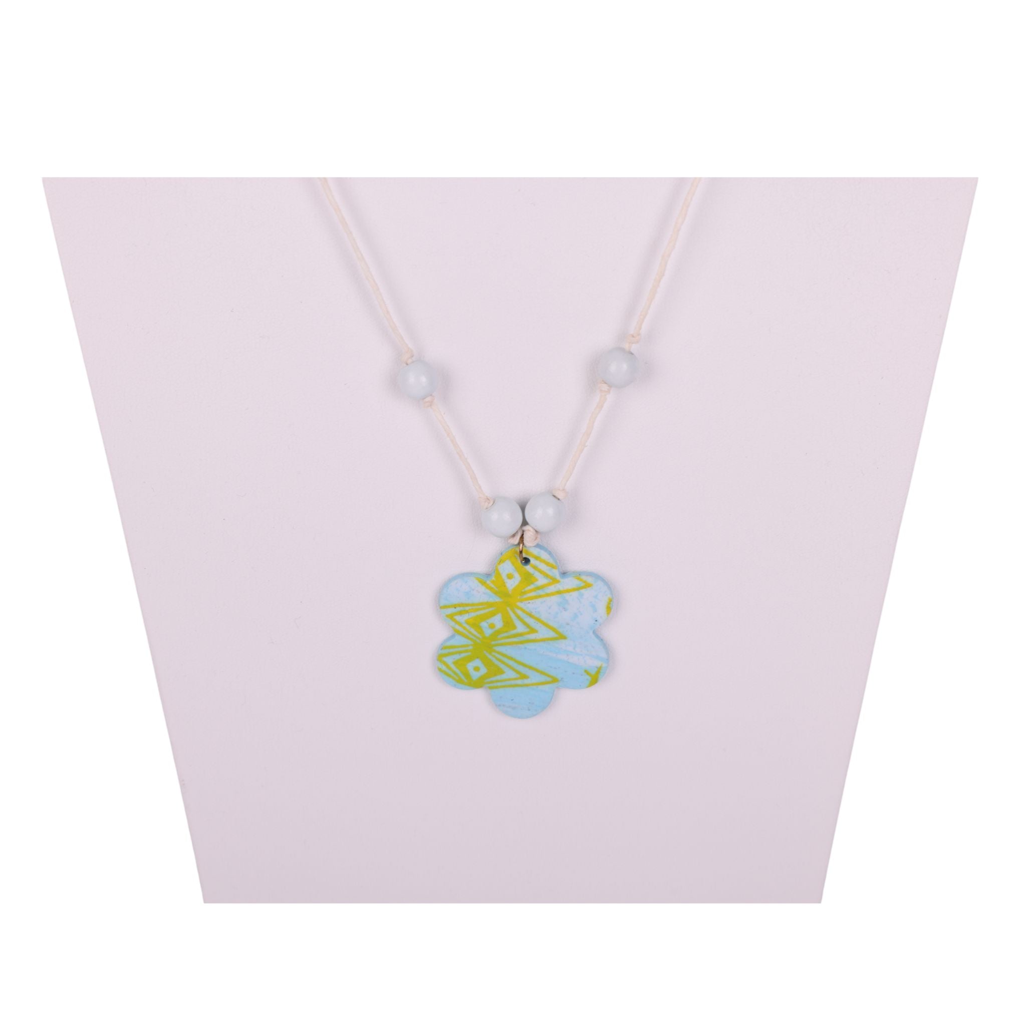 Beaded Flower Pendant  Necklace by Chantale H.