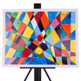 Load image into Gallery viewer, Beamed Triangles 26 x 20 Mixed Media by Sharen G.
