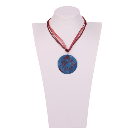 Circle Floral Ribbon Necklace by CJ T.