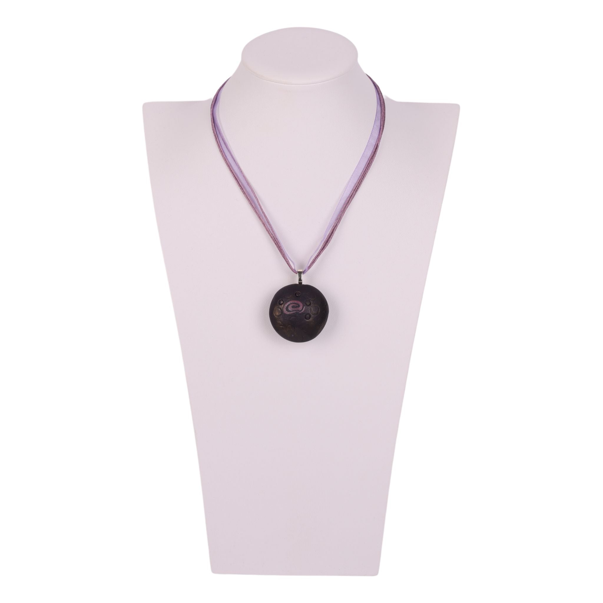 Circles on Stone 2 Ribbon Necklace by Alan K.