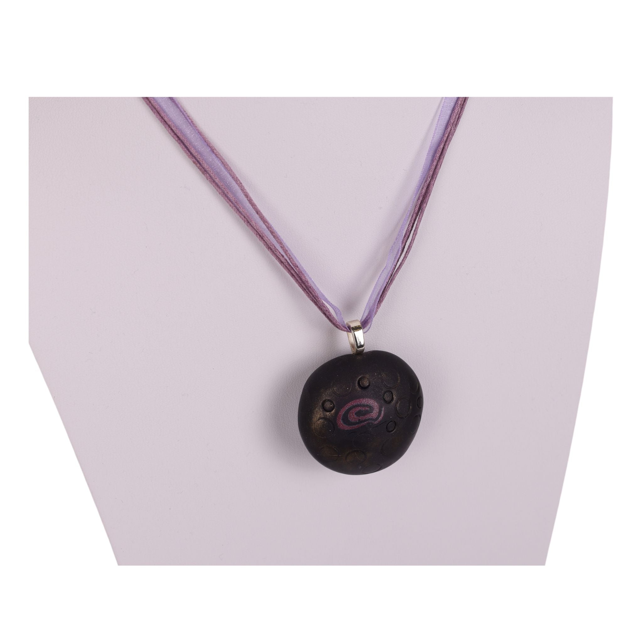 Circles on Stone 2 Ribbon Necklace by Alan K.