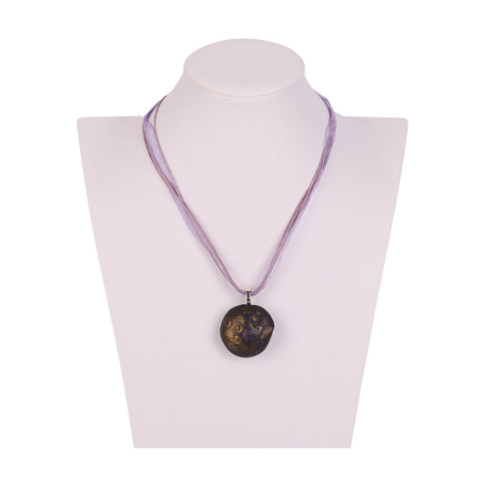 Circles on Stone Ribbon Necklace by Alan K.