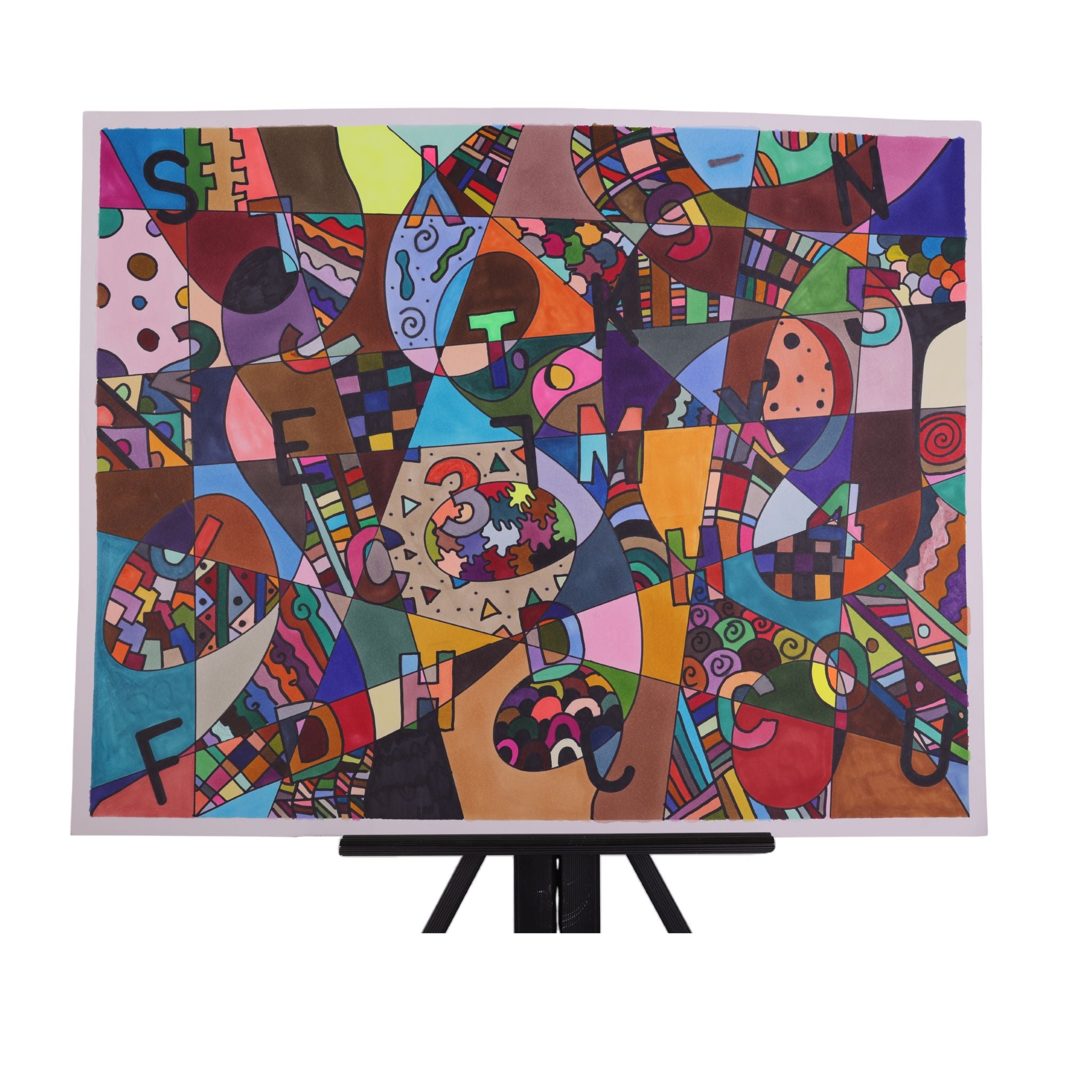 Colorful Alphabet 24 x 19 Drawing by Caesar G.