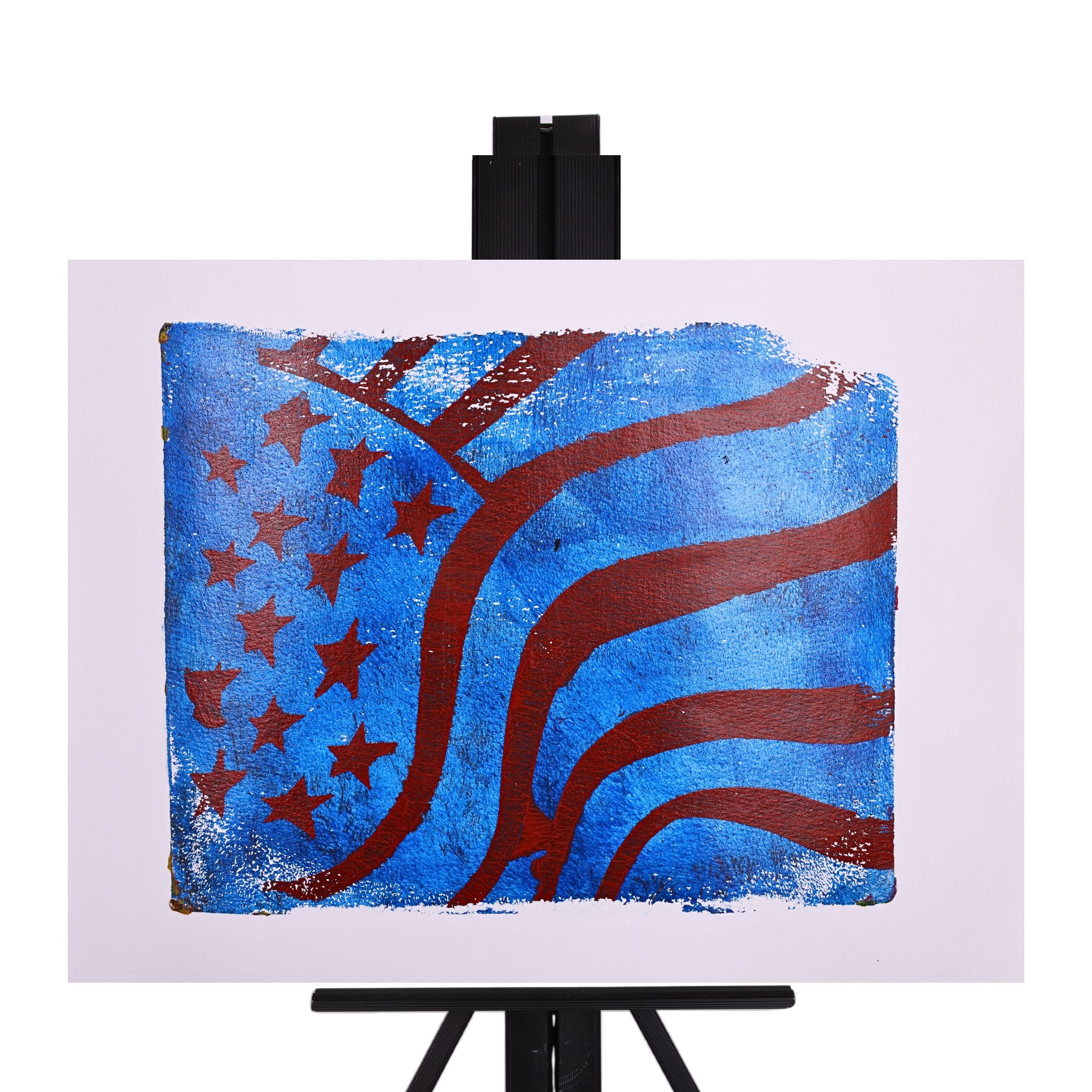 Colorful Flag 14 x 11 Painting by Andrea S.