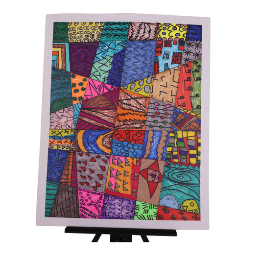 Colorful Geometrics 24 x 19 Drawing by Michael B.