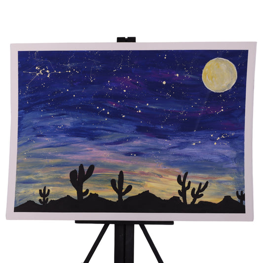 Colorful Oasis Desert 22 x 30 Painting by Bonnie M.