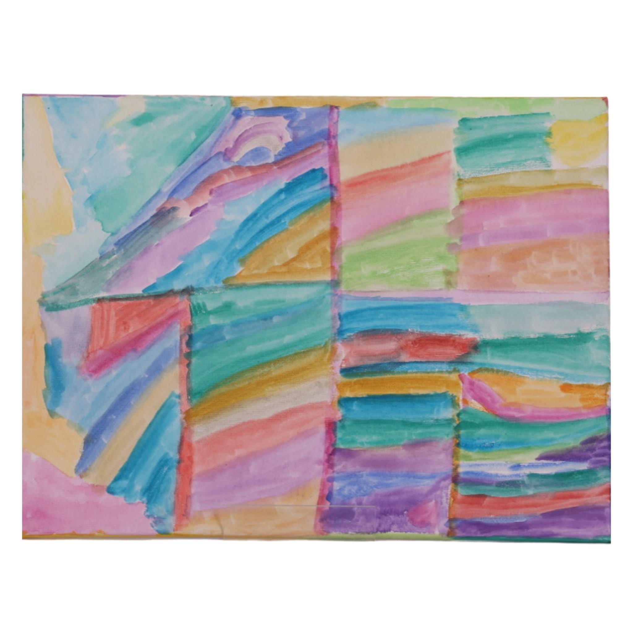 Colorful Quadrants 12x16 Painting by Bonnie M.