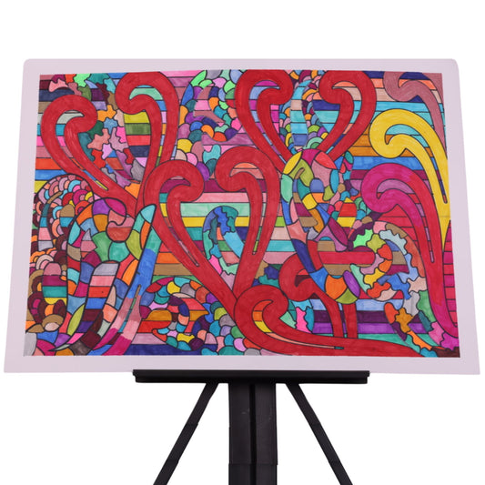 Colorful Swirls 24 x 18 Drawing by Jamie N.