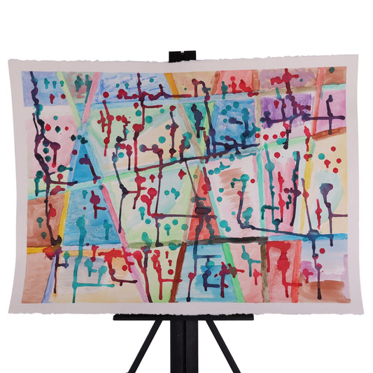 Dancing Rain Drops 30 x 22 Painting by Kalei S.