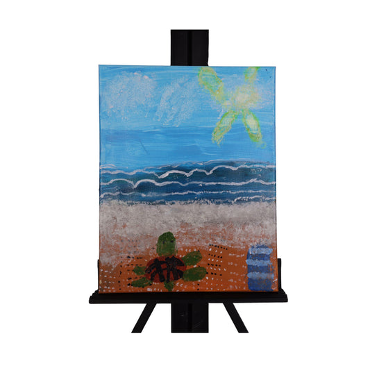 Day At The Beach 14 x 11 Painting by Kim D.