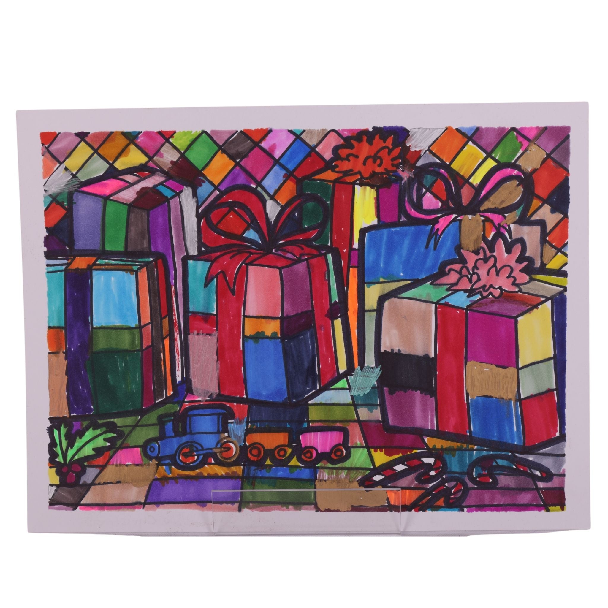 Disco Christmas 12 x 9 Drawing by Donna C.