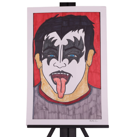 Face of a Rockstar 18 x 12 Mixed Media by Michael C.