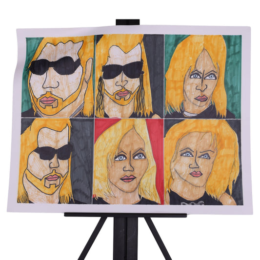 Family Portraits 24 x 19 Mixed Media by Michael C.