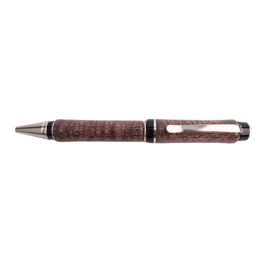 Figured Wood Big Ben Twist Black Ink Pen By Cory B. 00251