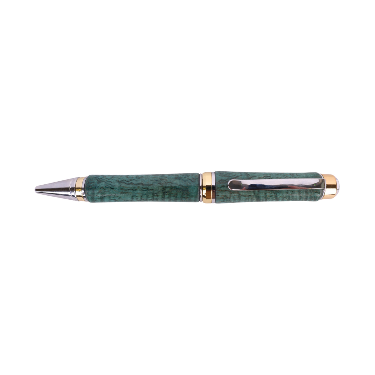 Figured Wood Big Ben Twist Black Ink Pen By Eden Y. 00280