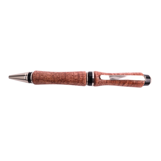 Figured Wood Big Ben Twist Black Ink Pen By Jamie N. 00228
