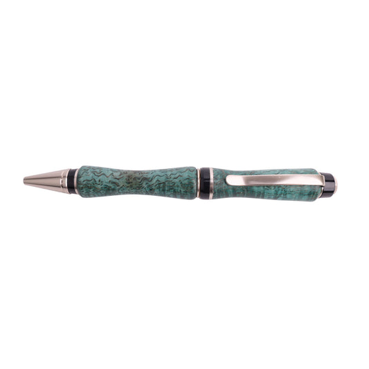 Figured Wood Big Ben Twist Black Ink Pen By Jamie N. 00229