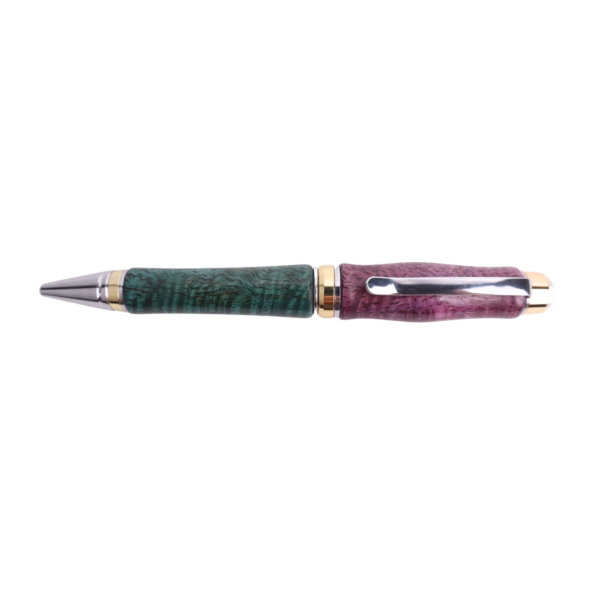 Figured Wood Big Ben Twist Black Ink Pen By Michael B. 00270