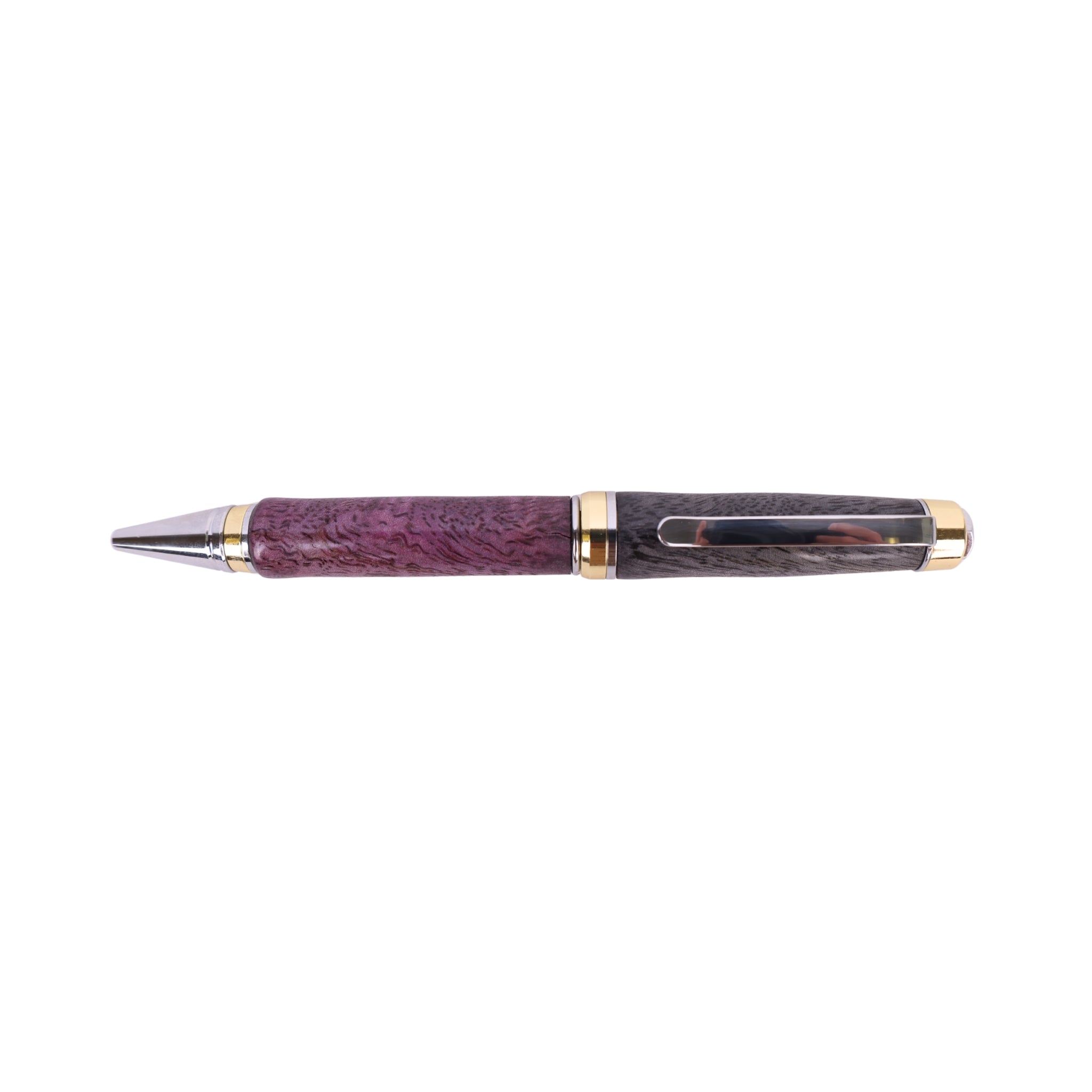Figured Wood Big Ben Twist Black Ink Pen By Michael B. 00283
