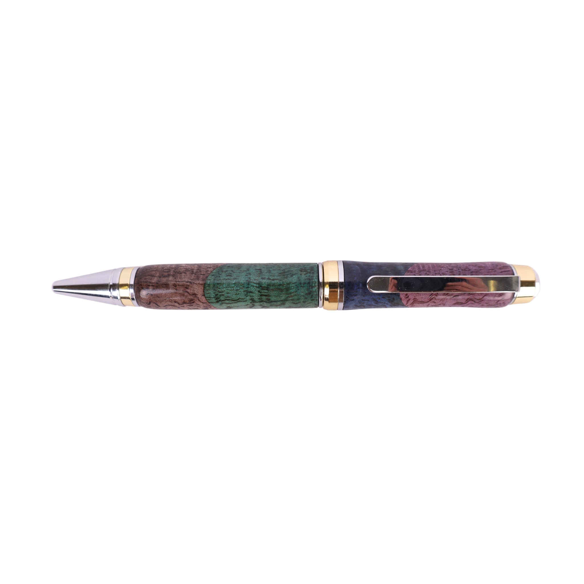 Figured Wood Big Ben Twist Black Ink Pen By Michael B. 00285