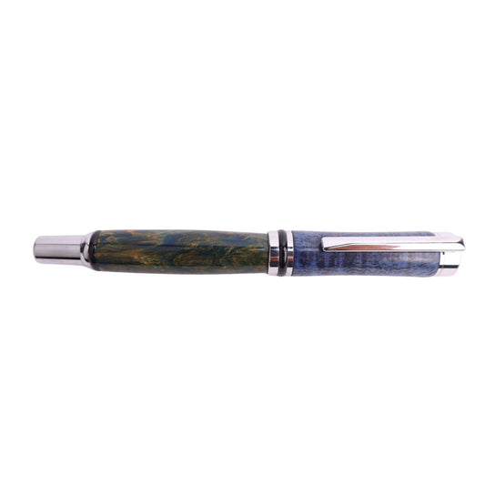 Figured Wood Cameron Rollerball Black Ink Pen By Cory B. 00245