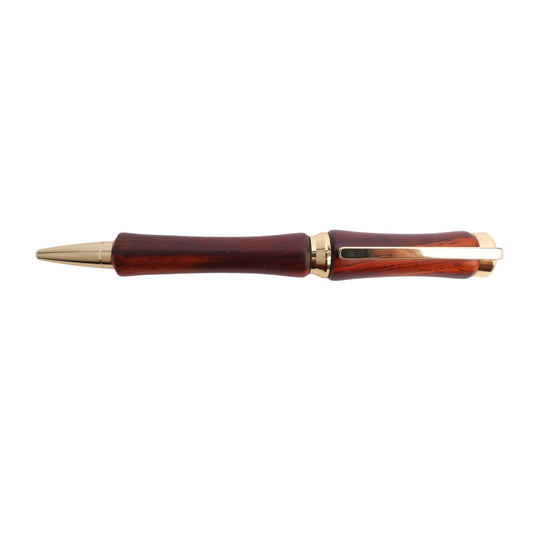 Figured Wood Concava Twist Black Ink Pen By Dana W. 00254