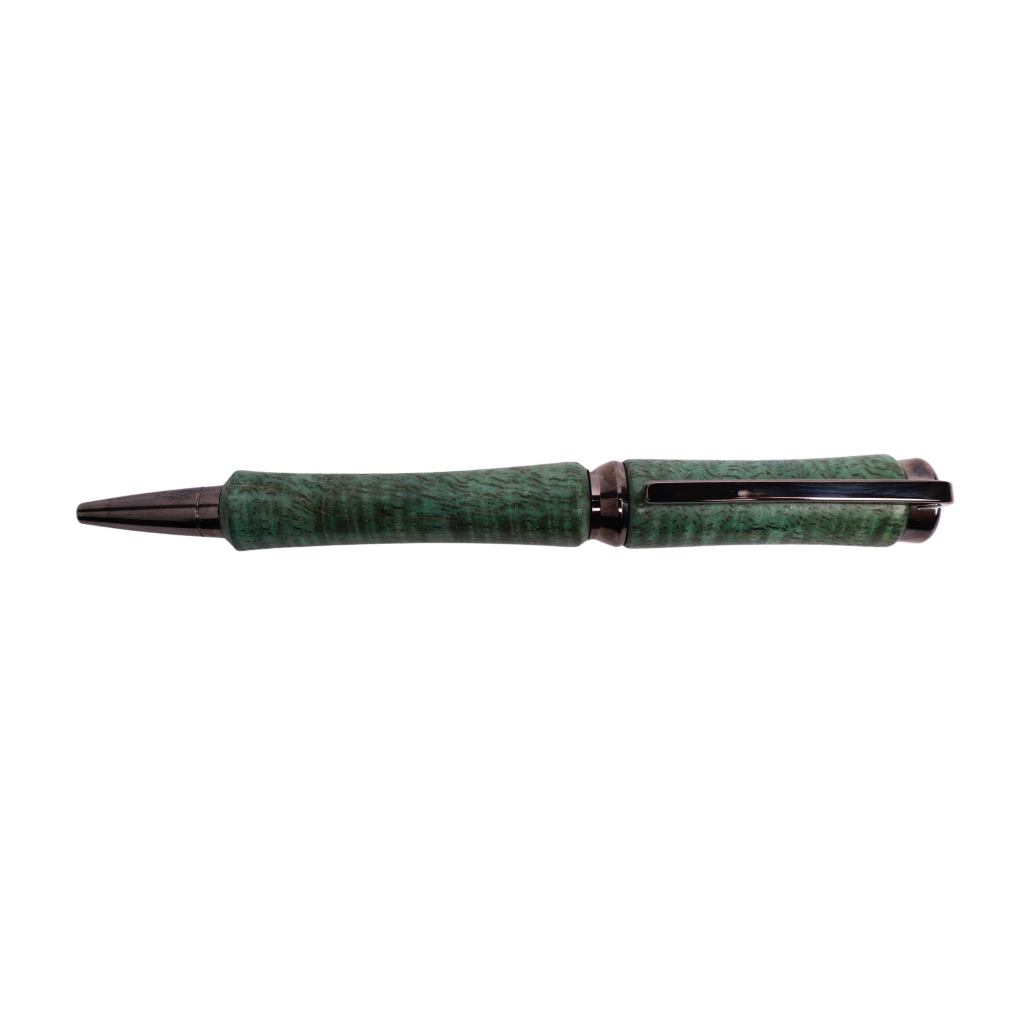 Figured Wood Concava Twist Black Ink Pen By Eden Y. 00197