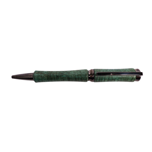 Figured Wood Concava Twist Black Ink Pen By Eden Y. 00197