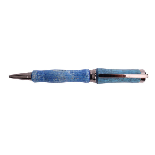 Figured Wood Concava Twist Black Ink Pen By Kalei S. 00236