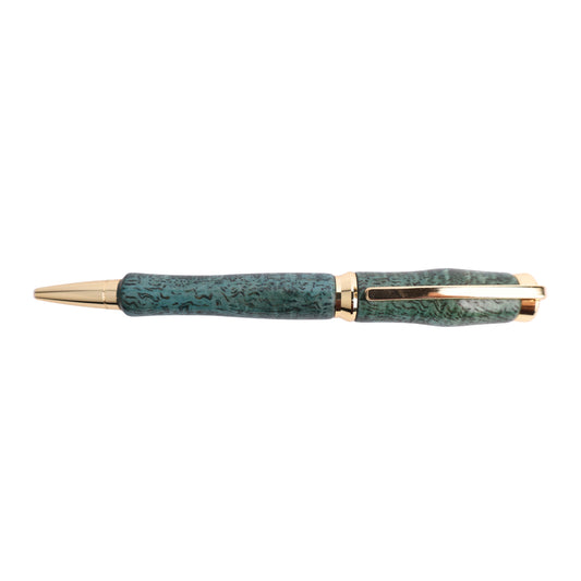 Figured Wood Concava Twist Black Ink Pen By Michael B. 00260