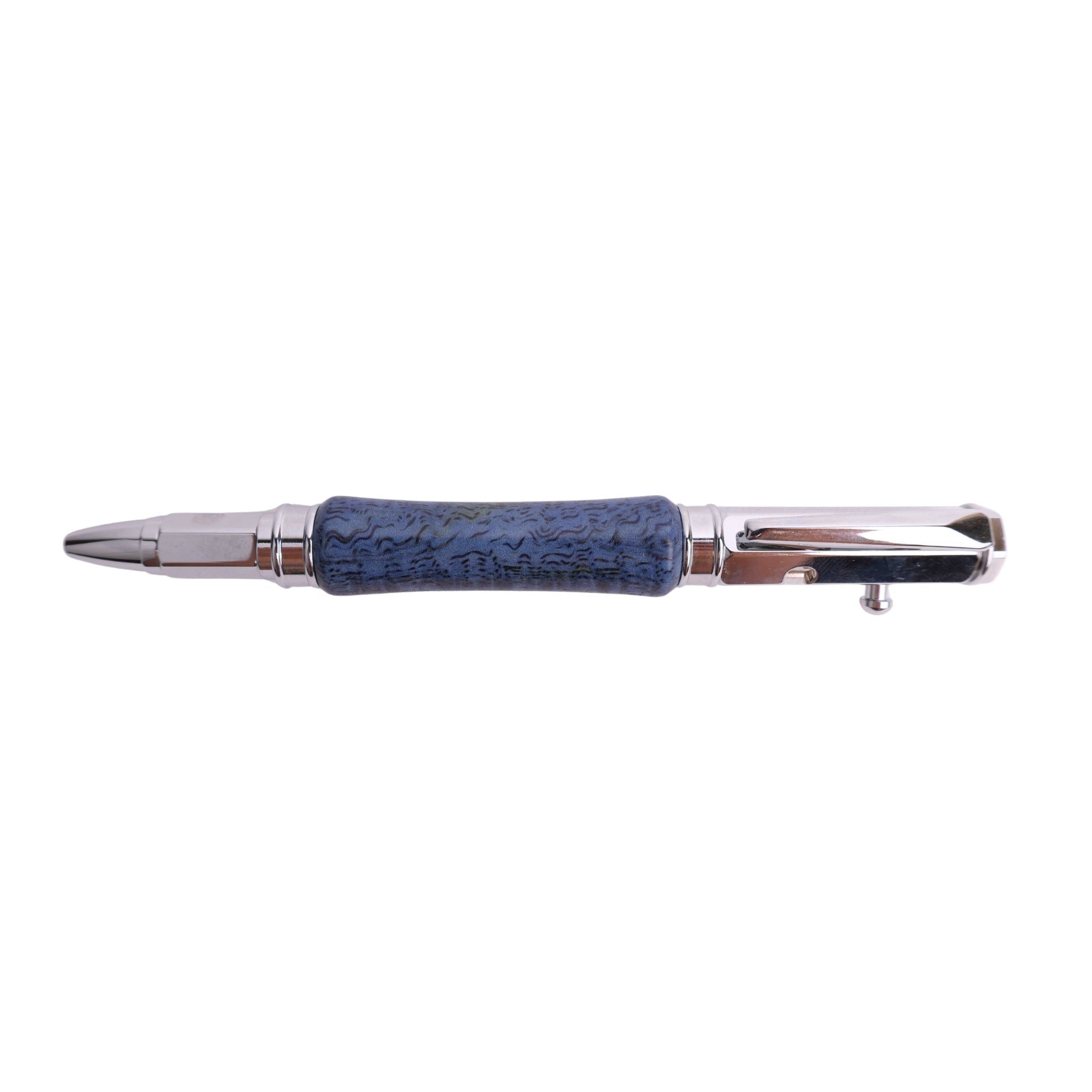 Figured Wood Vertex Bolt Action Black Ink Pen By Jasmine M. 00269