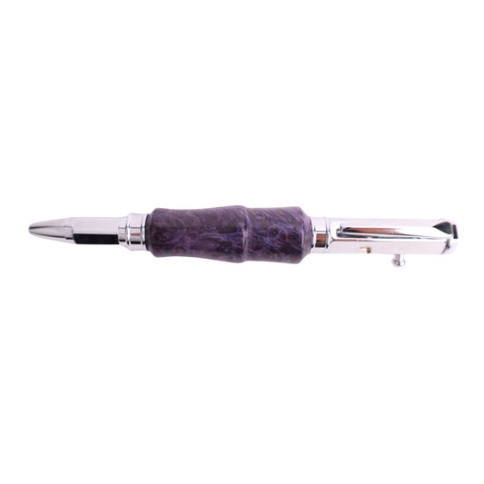Figured Wood Vertex Bolt Action Black Ink Pen By Kalei S. 00239