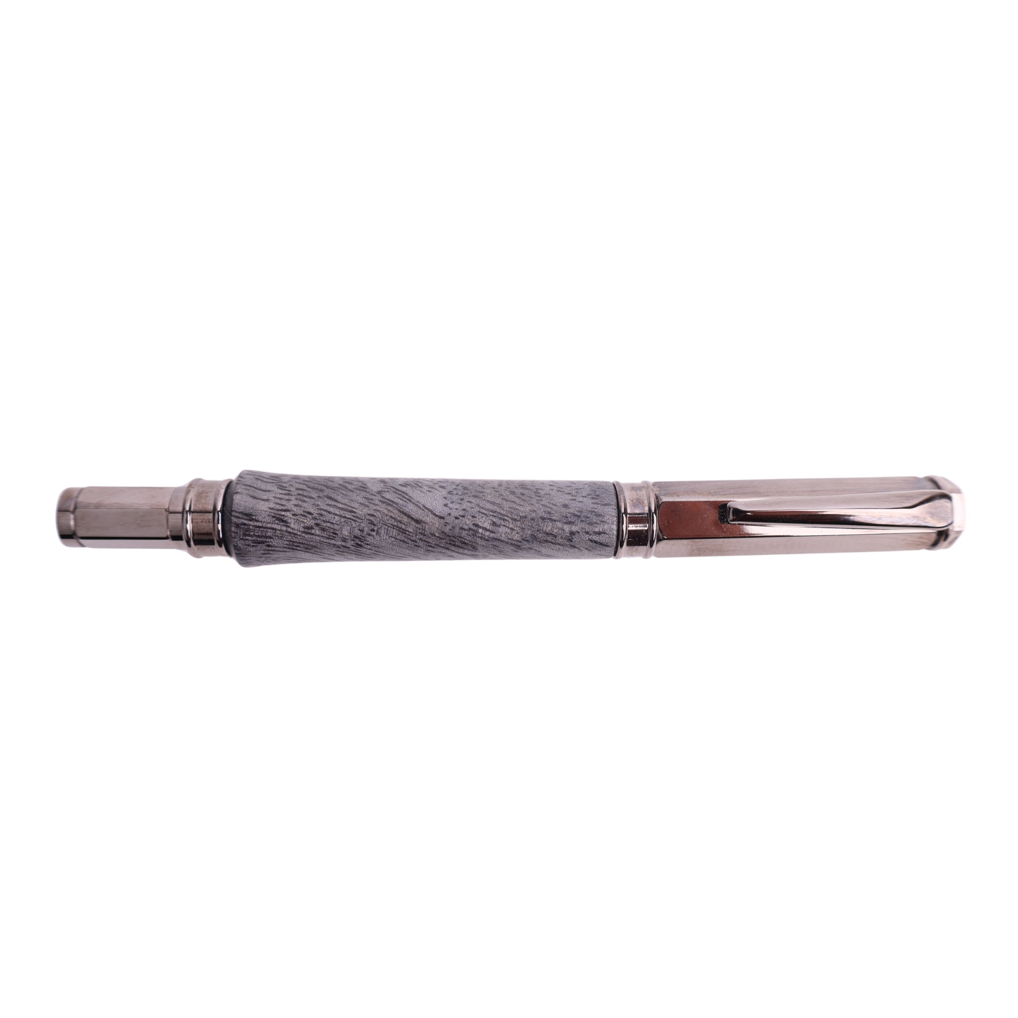 Figured Wood Vertex Fountain Black Ink Pen By Jamie N. 00263