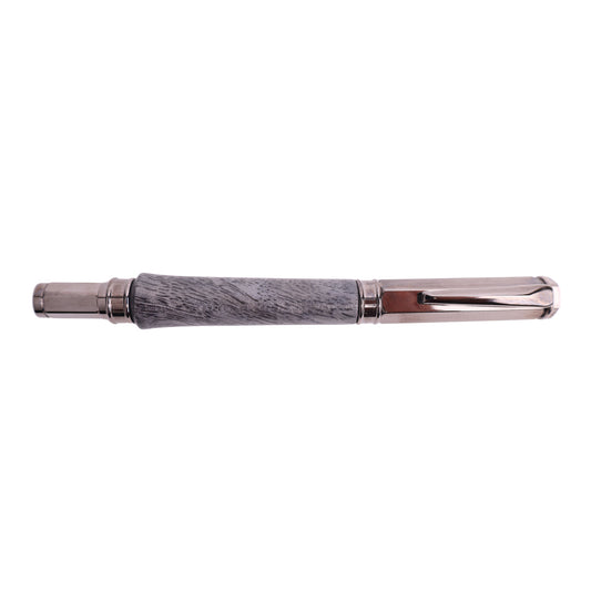 Figured Wood Vertex Fountain Black Ink Pen By Jamie N. 00263