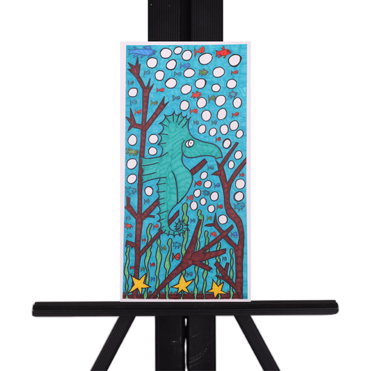 Fishes In The Sea 19 x 11 Painting by Jasmine M.
