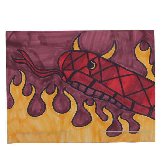 Flames 12 x 9 Drawing by Michael C.