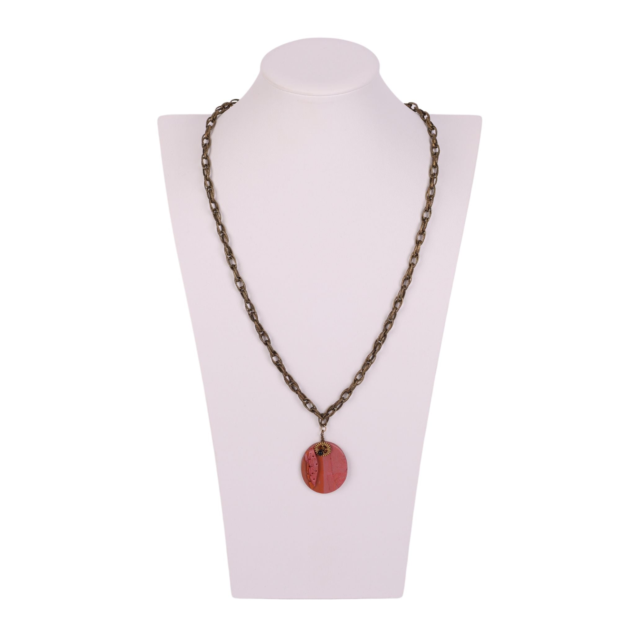 Gear on Clay Pendant Necklace by Jamie N.
