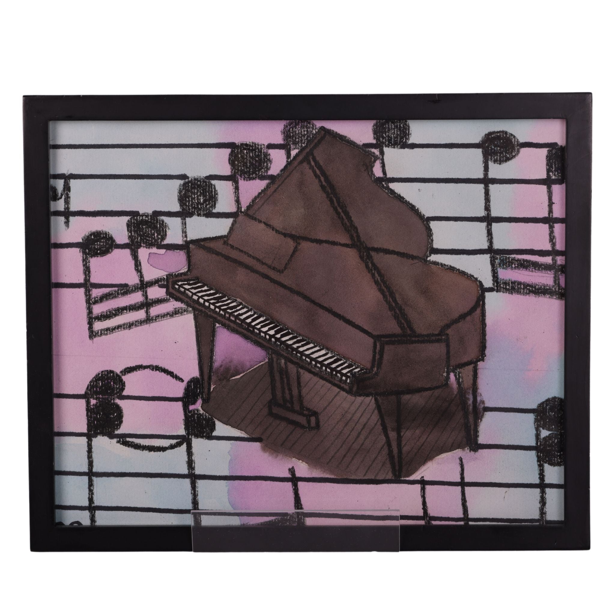 Grand Piano 11 x 9 Mixed Media by Caesar G.