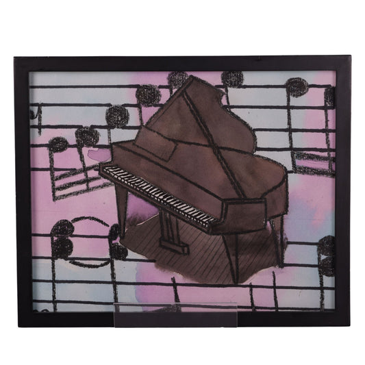 Grand Piano 11 x 9 Mixed Media by Caesar G.