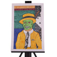 Load image into Gallery viewer, Green Mask Yellow Suit 18 x 12 Mixed Media by Michael C.

