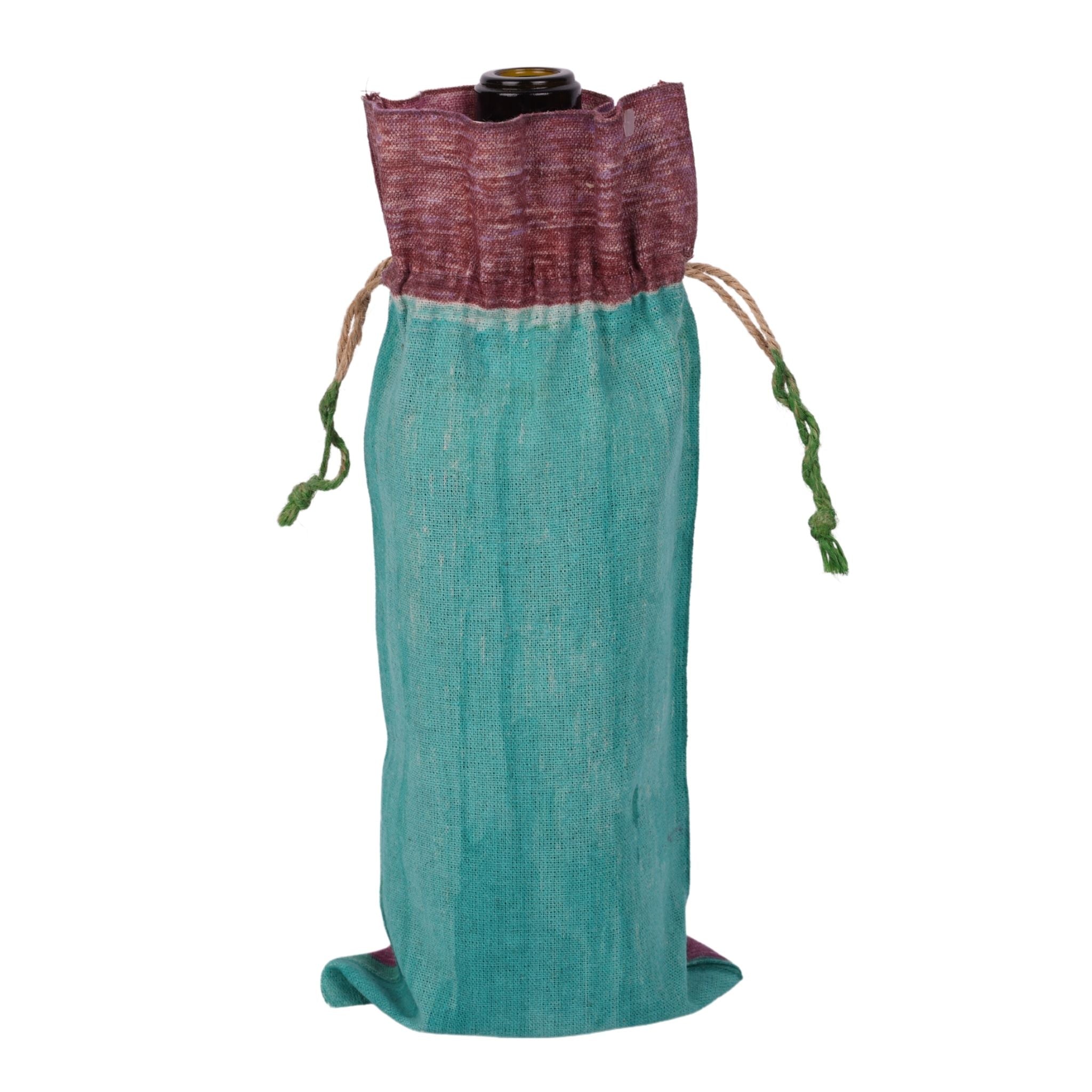Green and Burgundy 14 x 6 Wine Bag by Lauren W.