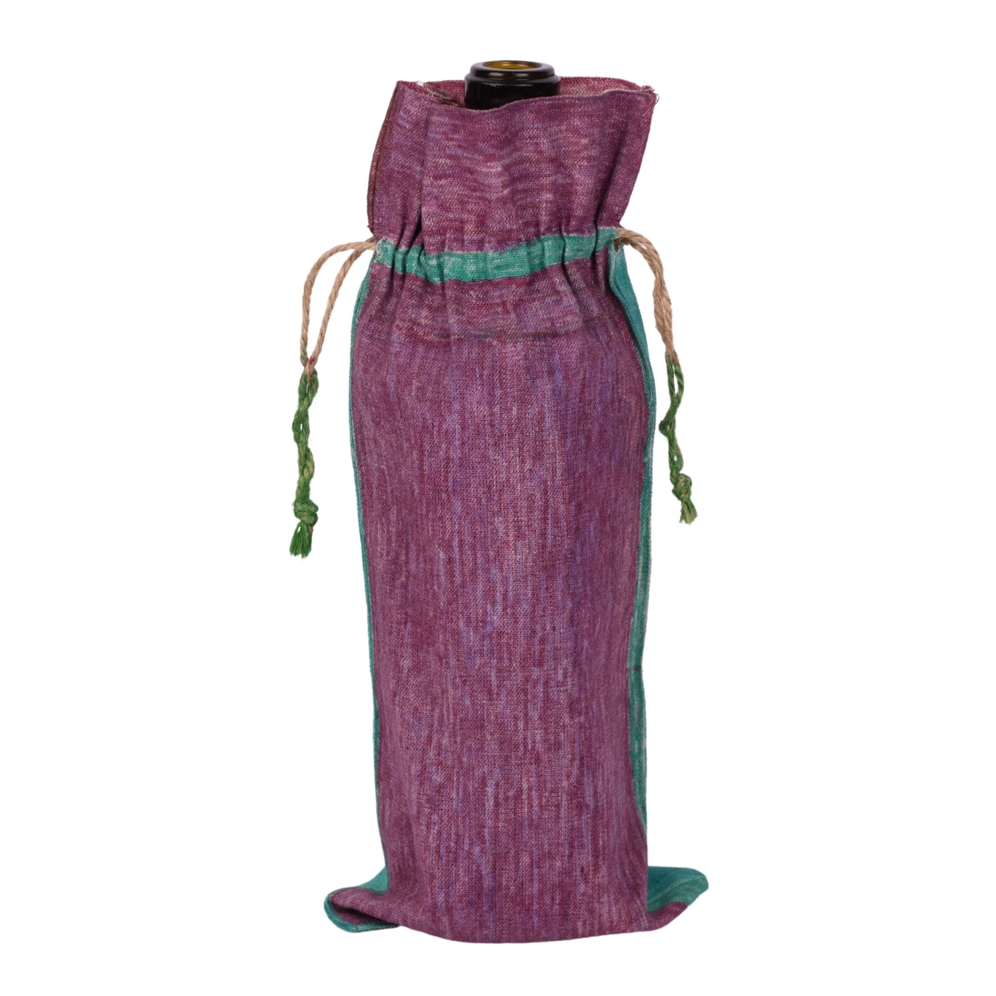 Green and Burgundy 14 x 6 Wine Bag by Lauren W.