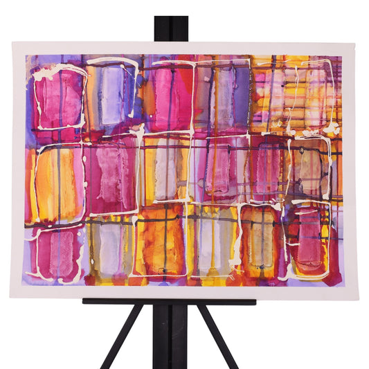 Happy Squares 24 x 18 Mixed Media by Sean M.