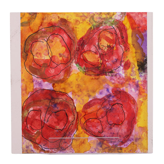 Hidden Face 8 x 8 Mixed Media by Vanessa S.