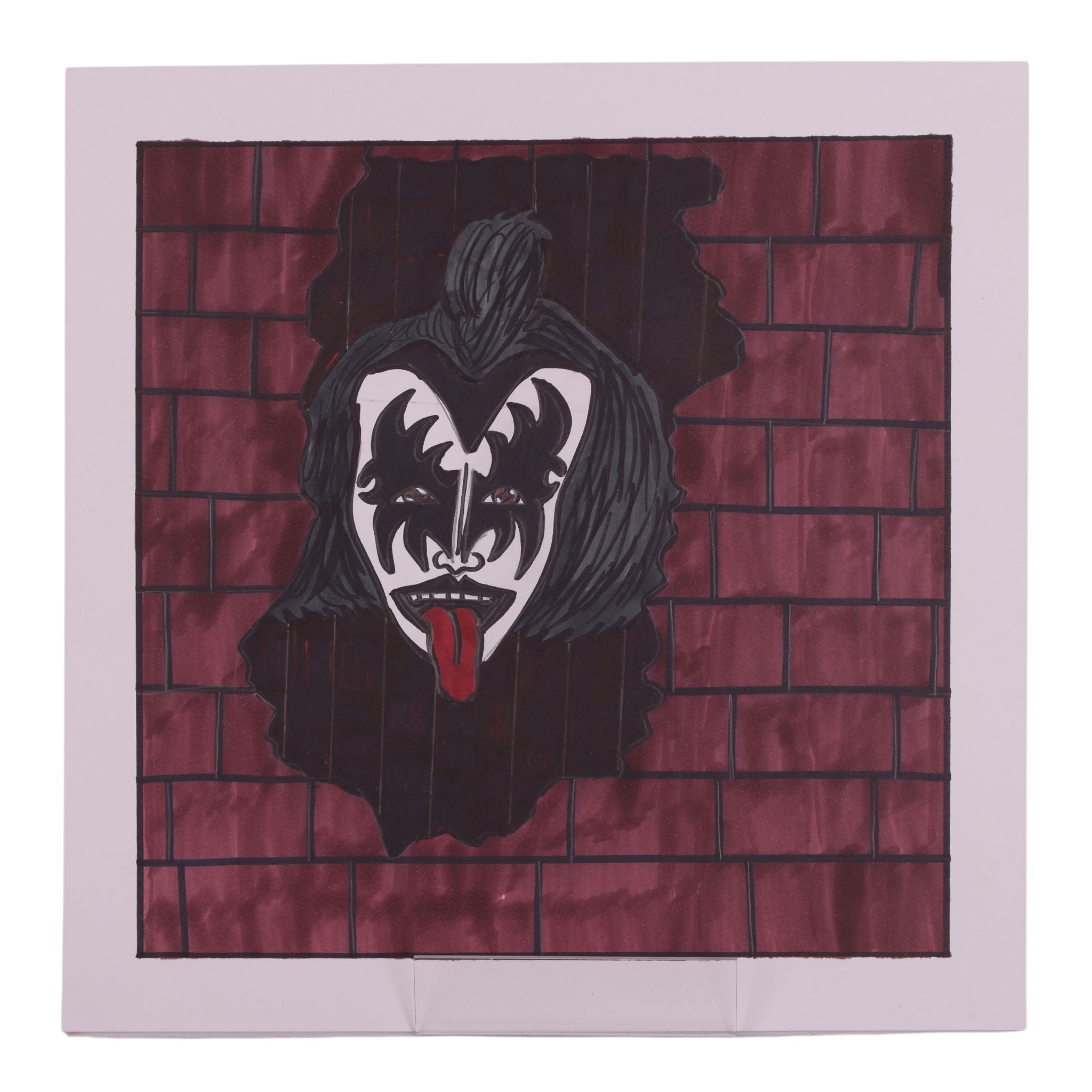Kiss Me Through The Wall 12 x 12 Mixed Media by Michael C.