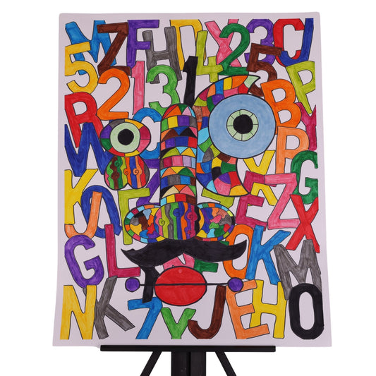 Letter Face 24 x 19 Drawing by Caesar G.