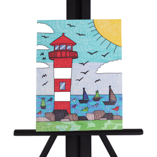 Light House 24 x 19 Drawing by Jasmine M.