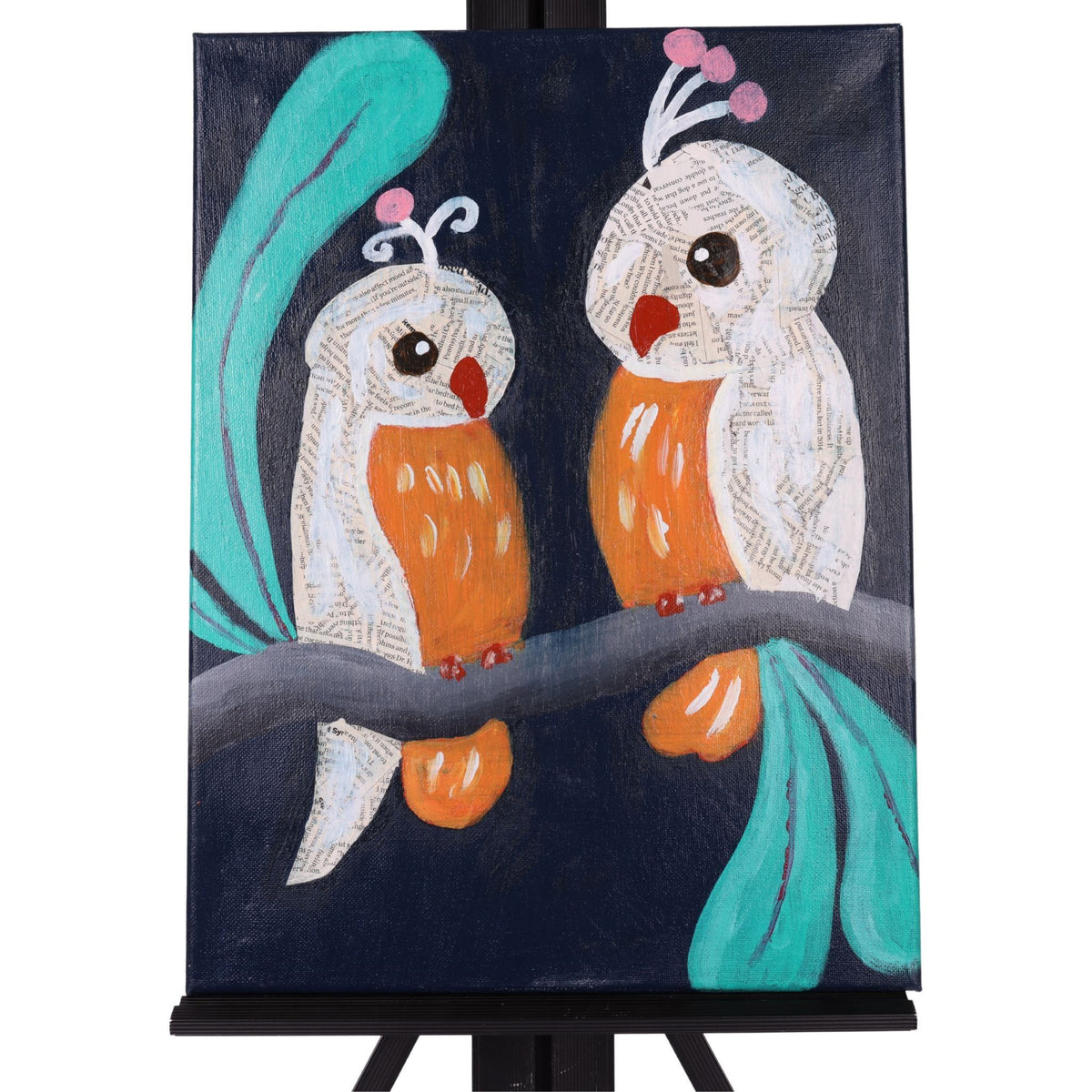 Love Birds 14 x 11 Painting by Jiezl G.