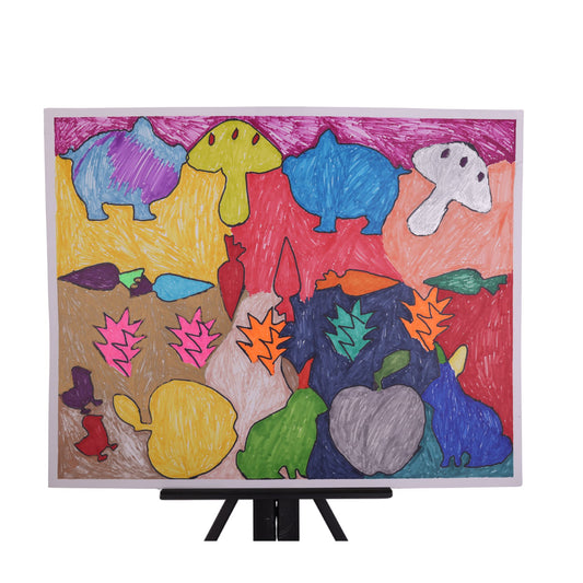 Mushroom Friends 24 x 19 Drawing by Michael B.